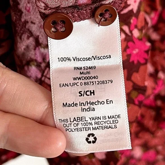 Free Assembly Women's Floral Button-Down Shirt Dress - Small - Picture 7 of 13